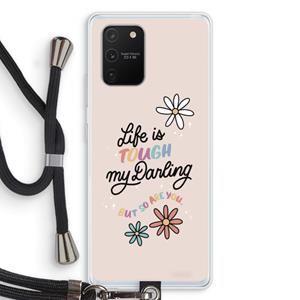 CaseCompany Tough Life: Samsung Galaxy S10 Lite Transparant Hoesje met koord