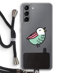 CaseCompany Birdy: Samsung Galaxy S21 Transparant Hoesje met koord