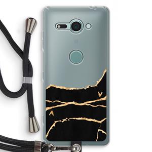 CaseCompany Gouden marmer: Sony Xperia XZ2 Compact Transparant Hoesje met koord