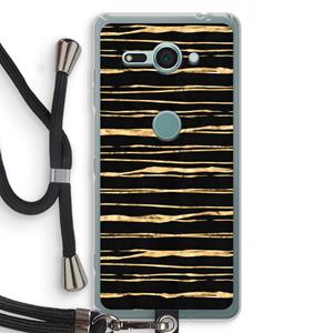 CaseCompany Gouden strepen: Sony Xperia XZ2 Compact Transparant Hoesje met koord