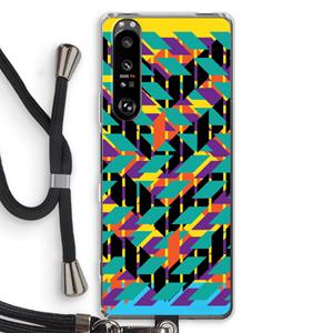 CaseCompany Skew Bee 1: Sony Xperia 1 III Transparant Hoesje met koord