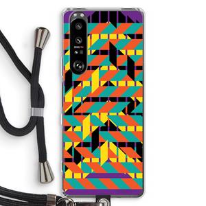 CaseCompany Skew Bee 2: Sony Xperia 1 III Transparant Hoesje met koord