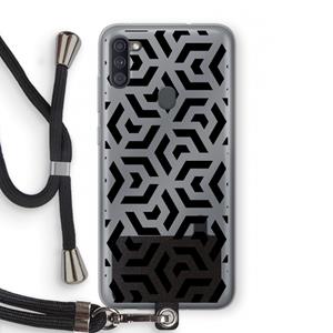 CaseCompany Crazy pattern: Samsung Galaxy A11 Transparant Hoesje met koord