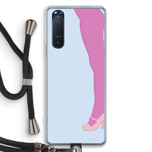 CaseCompany Pink panty: Sony Xperia 5 II Transparant Hoesje met koord
