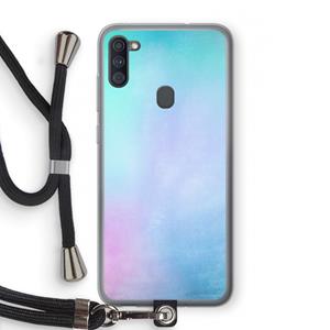 CaseCompany mist pastel: Samsung Galaxy A11 Transparant Hoesje met koord