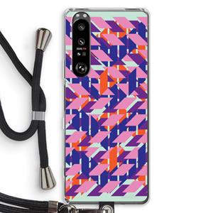 CaseCompany Skew Blush 3: Sony Xperia 1 III Transparant Hoesje met koord