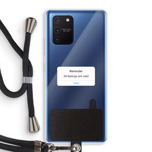 CaseCompany Reminder: Samsung Galaxy Note 10 Lite Transparant Hoesje met koord