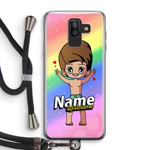 CaseCompany Chibi Maker man: Samsung Galaxy J8 (2018) Transparant Hoesje met koord