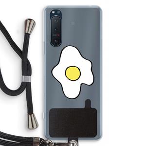 CaseCompany Spiegelei: Sony Xperia 5 II Transparant Hoesje met koord