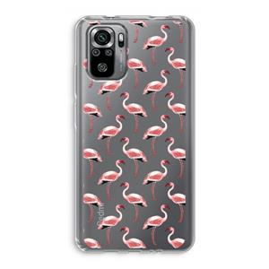 CaseCompany Flamingoprint groen: Xiaomi Redmi Note 10S Transparant Hoesje