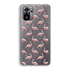 Flamingoprint groen: Xiaomi Redmi Note 10S Transparant Hoesje