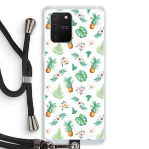 CaseCompany Ananas bladeren: Samsung Galaxy S10 Lite Transparant Hoesje met koord