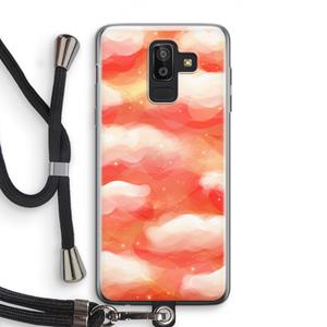 CaseCompany Lichte Wolken: Samsung Galaxy J8 (2018) Transparant Hoesje met koord