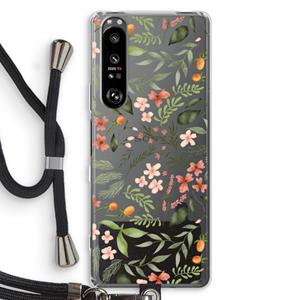 CaseCompany Sweet little flowers: Sony Xperia 1 III Transparant Hoesje met koord