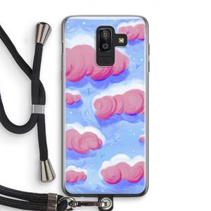 CaseCompany Roze wolken met vogels: Samsung Galaxy J8 (2018) Transparant Hoesje met koord