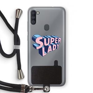CaseCompany Superlady: Samsung Galaxy A11 Transparant Hoesje met koord