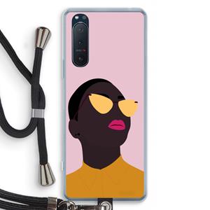 CaseCompany Yellow glasses: Sony Xperia 5 II Transparant Hoesje met koord