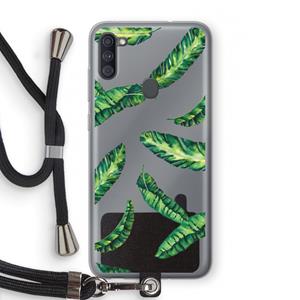 CaseCompany Lange bladeren: Samsung Galaxy A11 Transparant Hoesje met koord