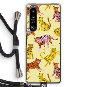CaseCompany Cute Tigers and Leopards: Sony Xperia 1 III Transparant Hoesje met koord