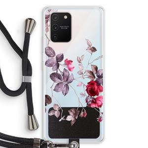 CaseCompany Mooie bloemen: Samsung Galaxy S10 Lite Transparant Hoesje met koord