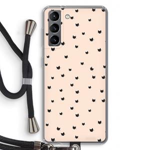 CaseCompany Kleine kattenkopjes: Samsung Galaxy S21 Transparant Hoesje met koord
