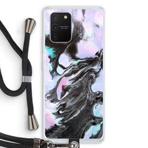 CaseCompany Pastel zwart: Samsung Galaxy S10 Lite Transparant Hoesje met koord