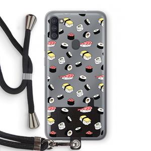 CaseCompany Sushi time: Samsung Galaxy A11 Transparant Hoesje met koord