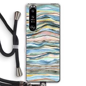 CaseCompany Watercolor Agate: Sony Xperia 1 III Transparant Hoesje met koord