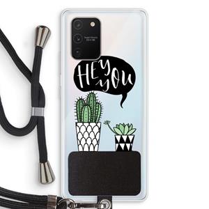CaseCompany Hey you cactus: Samsung Galaxy S10 Lite Transparant Hoesje met koord