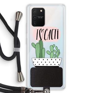 CaseCompany I love cacti: Samsung Galaxy S10 Lite Transparant Hoesje met koord