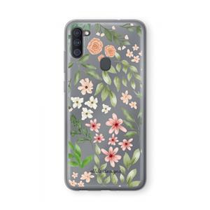 CaseCompany Botanical sweet flower heaven: Samsung Galaxy A11 Transparant Hoesje