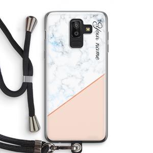 CaseCompany Marmer in stijl: Samsung Galaxy J8 (2018) Transparant Hoesje met koord