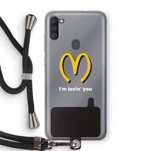 CaseCompany I'm lovin' you: Samsung Galaxy A11 Transparant Hoesje met koord