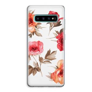 CaseCompany Roosjes: Samsung Galaxy S10 Plus Transparant Hoesje