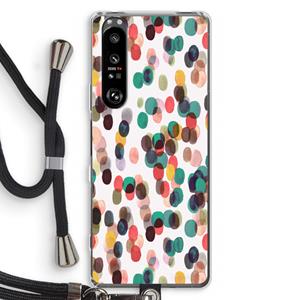 CaseCompany Tropical Dots: Sony Xperia 1 III Transparant Hoesje met koord