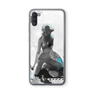 CaseCompany I will not feel a thing: Samsung Galaxy A11 Transparant Hoesje
