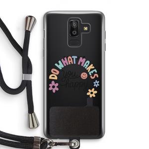 CaseCompany Happy days: Samsung Galaxy J8 (2018) Transparant Hoesje met koord