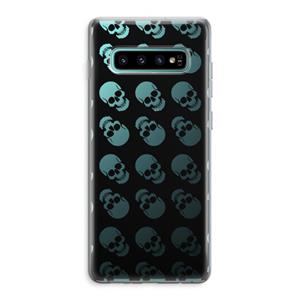 CaseCompany Musketon Skulls: Samsung Galaxy S10 Plus Transparant Hoesje
