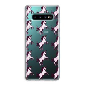 CaseCompany Musketon Unicorn: Samsung Galaxy S10 Plus Transparant Hoesje