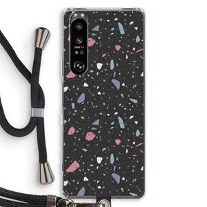 CaseCompany Terrazzo N°16: Sony Xperia 1 III Transparant Hoesje met koord