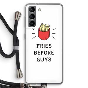 CaseCompany Fries before guys: Samsung Galaxy S21 Transparant Hoesje met koord