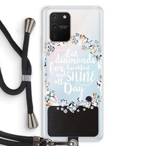 CaseCompany Diamonds: Samsung Galaxy S10 Lite Transparant Hoesje met koord