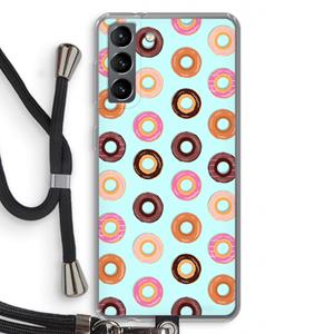 CaseCompany Donuts: Samsung Galaxy S21 Transparant Hoesje met koord