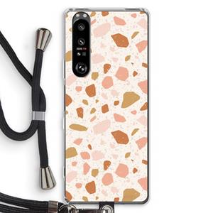CaseCompany Terrazzo N°18: Sony Xperia 1 III Transparant Hoesje met koord