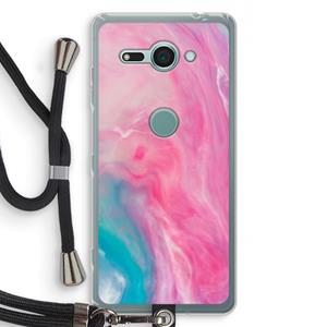 CaseCompany Roze explosie: Sony Xperia XZ2 Compact Transparant Hoesje met koord