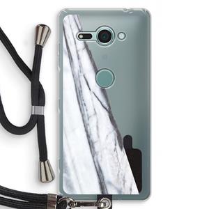 CaseCompany Gestreepte marmer: Sony Xperia XZ2 Compact Transparant Hoesje met koord