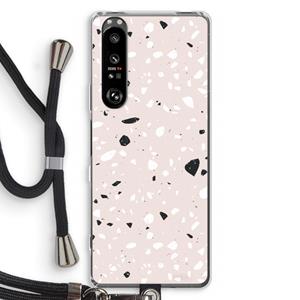 CaseCompany Terrazzo N°20: Sony Xperia 1 III Transparant Hoesje met koord