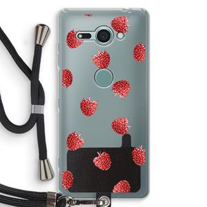 CaseCompany Framboosjes: Sony Xperia XZ2 Compact Transparant Hoesje met koord
