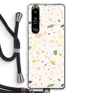 CaseCompany Terrazzo N°21: Sony Xperia 1 III Transparant Hoesje met koord