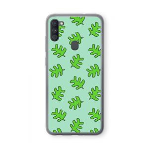 CaseCompany Groene blaadjes: Samsung Galaxy A11 Transparant Hoesje